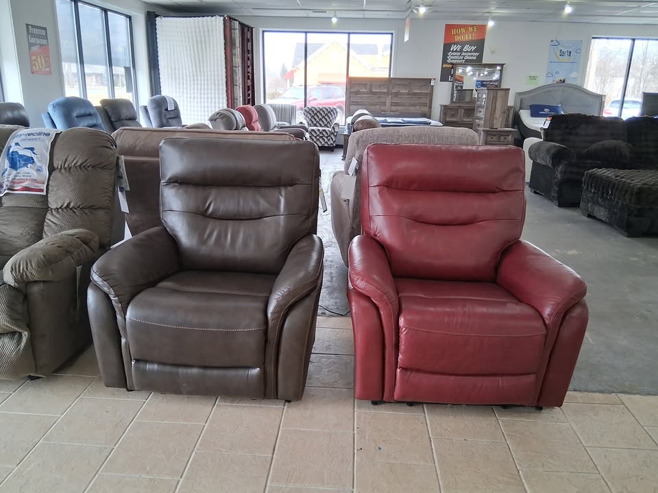 Power Leather Recliners with USB charging 
Available in two colors only $677 !!
Limited Quantities!!